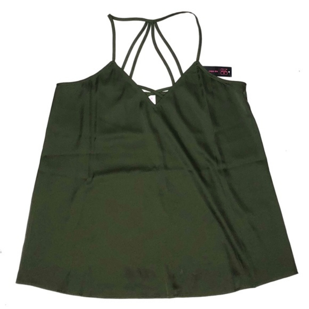 Green Satin Camisole Top